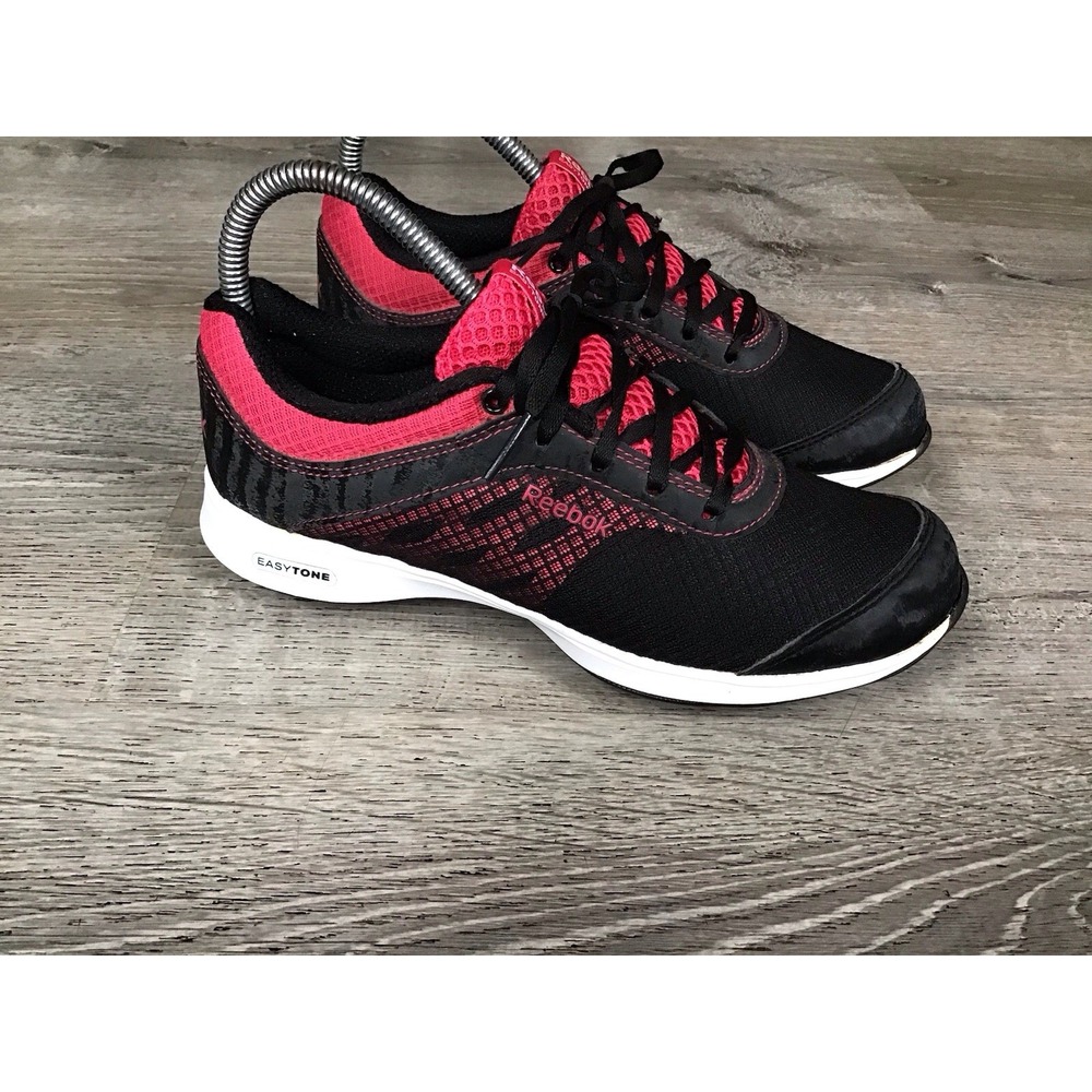 Reebok EasyTone SmoothFit Black Pink Sneakers Women's Size 6.5 Shoes M45465